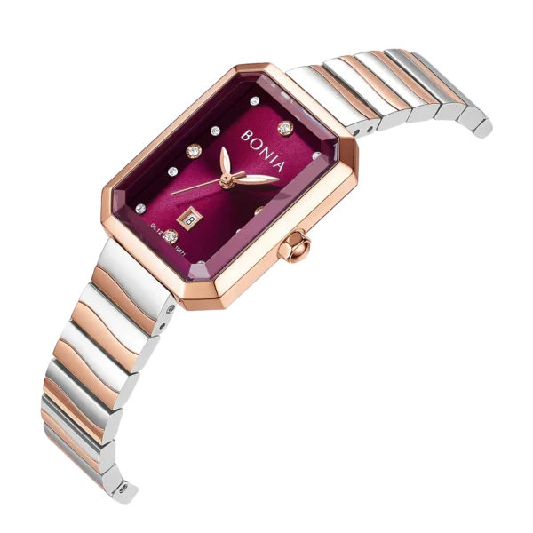 Bonia BNB10871-2667 – Sophisticated Rose Gold Crystal Watch - Image 2