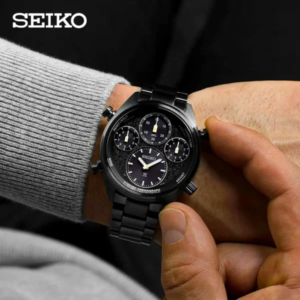 Man wearing SpeedTimer Seiko