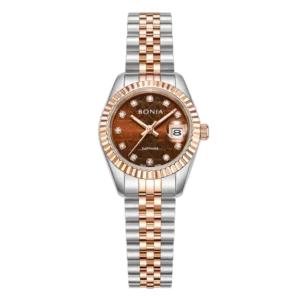 BONIA Elegance BNB10550-2647 Women's Watch | Two-Tone & Brown Dial