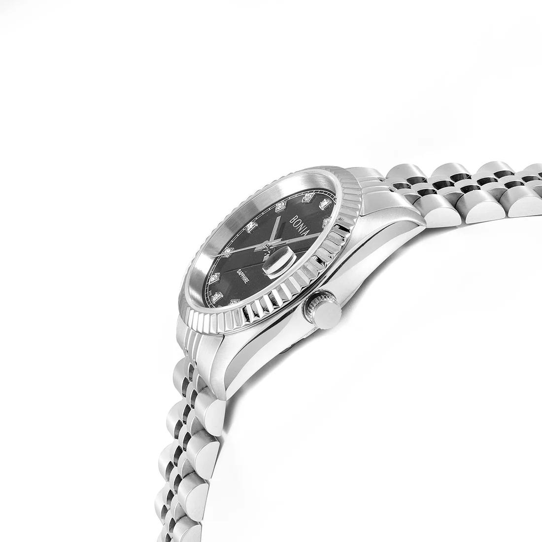 Bonia BNB10550-3337 Women Silver Black Watch - Image 2