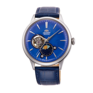 Orient Sun & Moon Open Heart Automatic Watch - Blue Dial