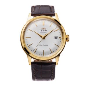 Orient Bambino 38mm Automatic Watch - Gold Case (White Dial)