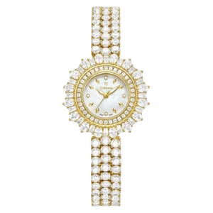 Cristallo Florenne CS1010-2257S Gold Dial Women Watch