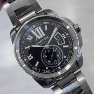 Cartier Calibre de Cartier Automatic 42mm Black Dial on Steel Bracelet (Reference W7100016 / Case Model 3389) (Full Set)